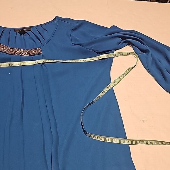 Alfani blue pullover top with embellishment size 12 - Picture 8 of 8